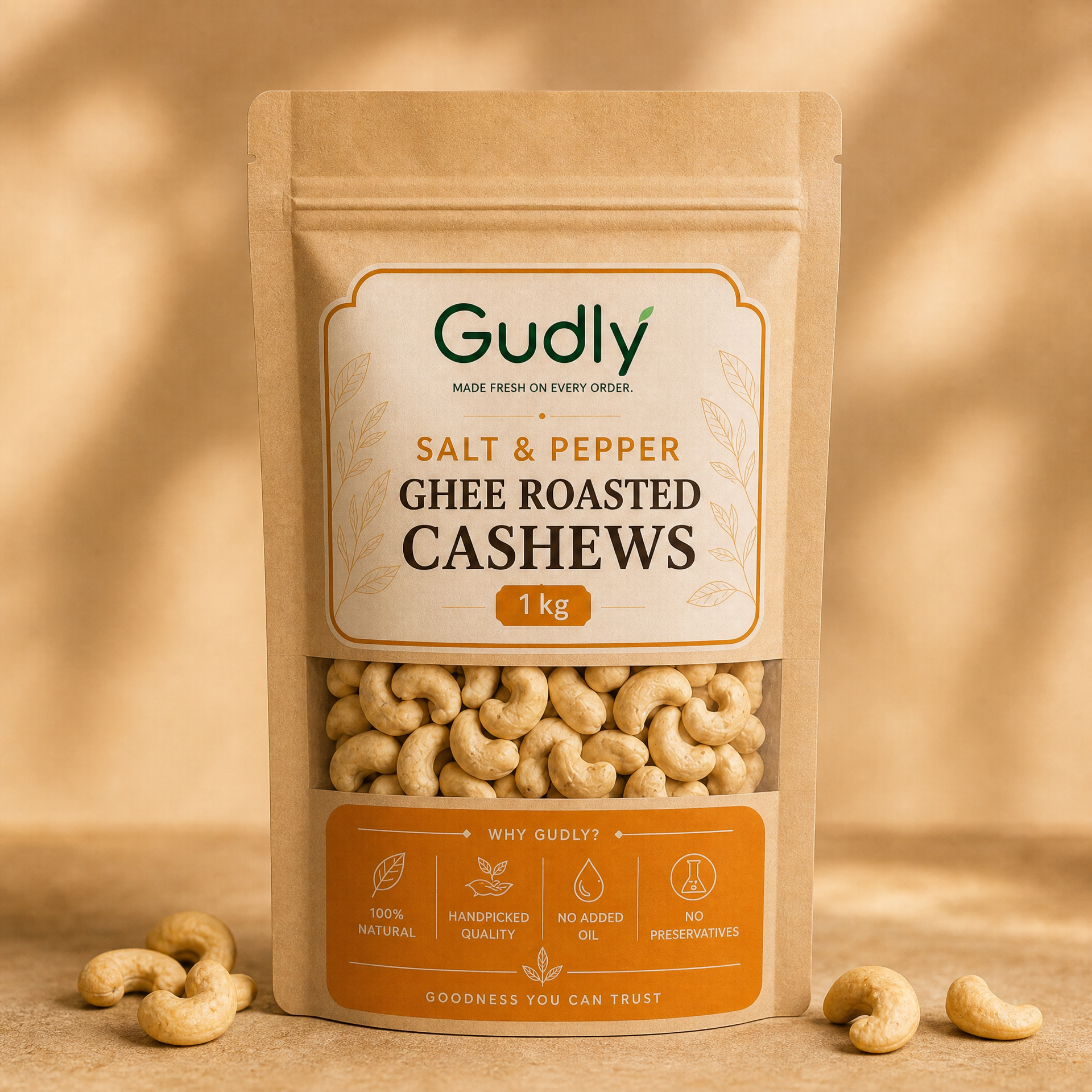 Salt & Pepper Ghee-Roasted Cashews