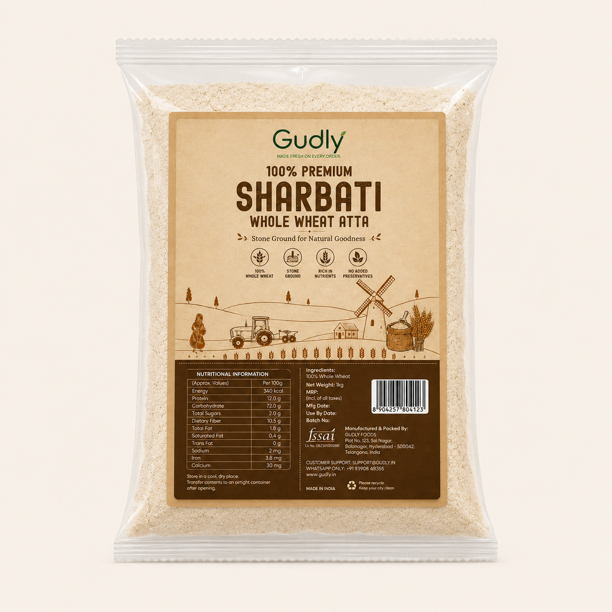 Sharbati Whole Wheat Atta